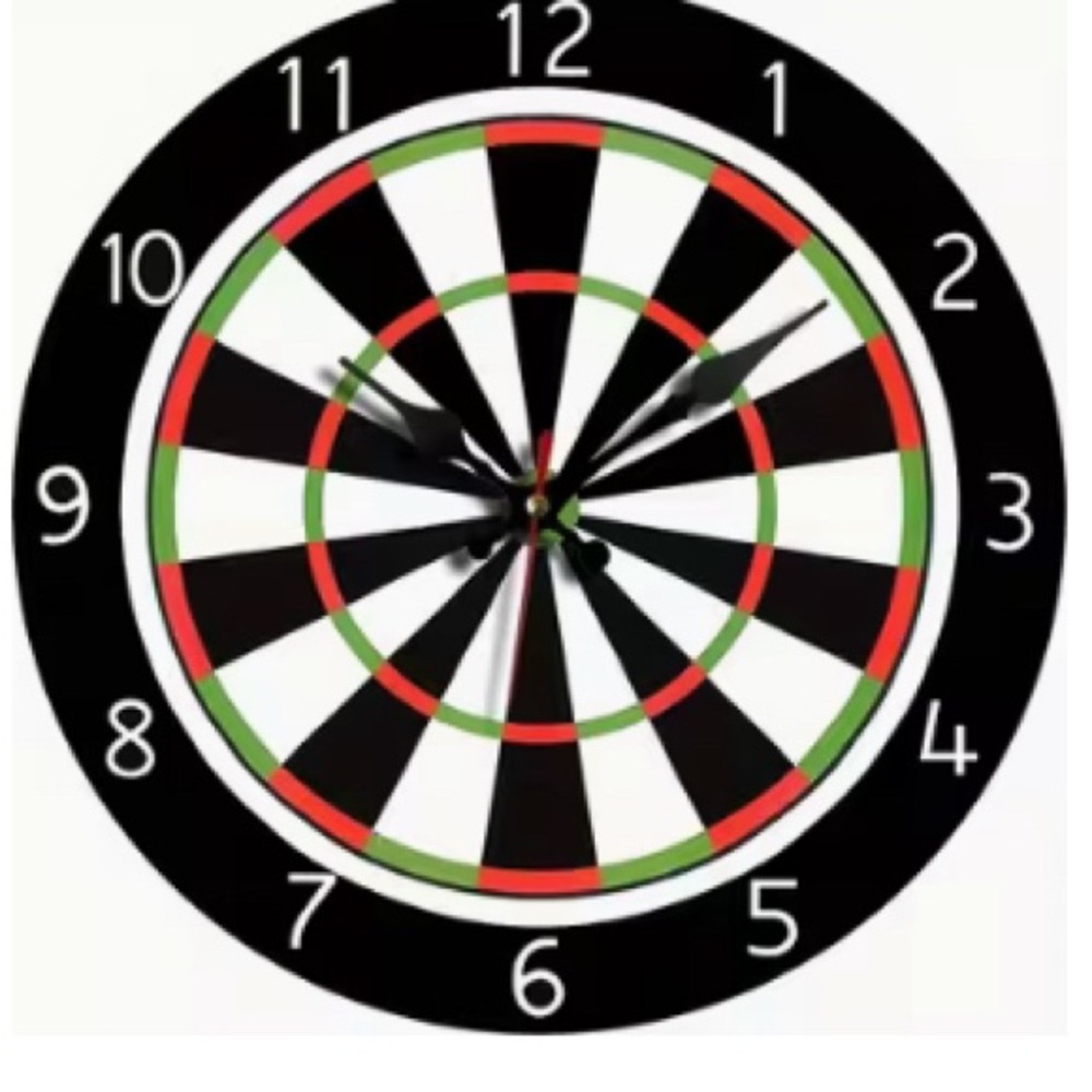 Dartboard Novelty Analog Wall Clock